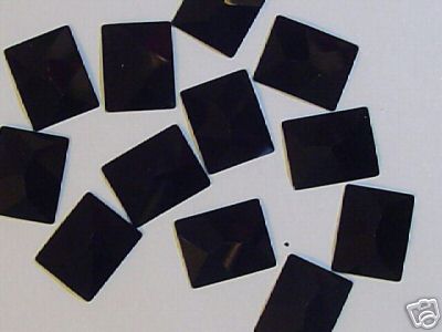 18 Pcs 8x6mm RECTANGLE JET FLATBACK European Rhinestones